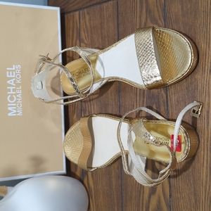 Michael Kors Kaylee Flat Leather sandals Gold